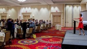 healthcare speaker renee thompson giving keynote